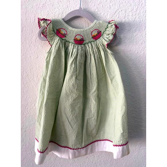 Vive La Fete Other - Vive La Fete $80 Easter Basket Stripe Smocked Stitched Toddler Dress 18 months